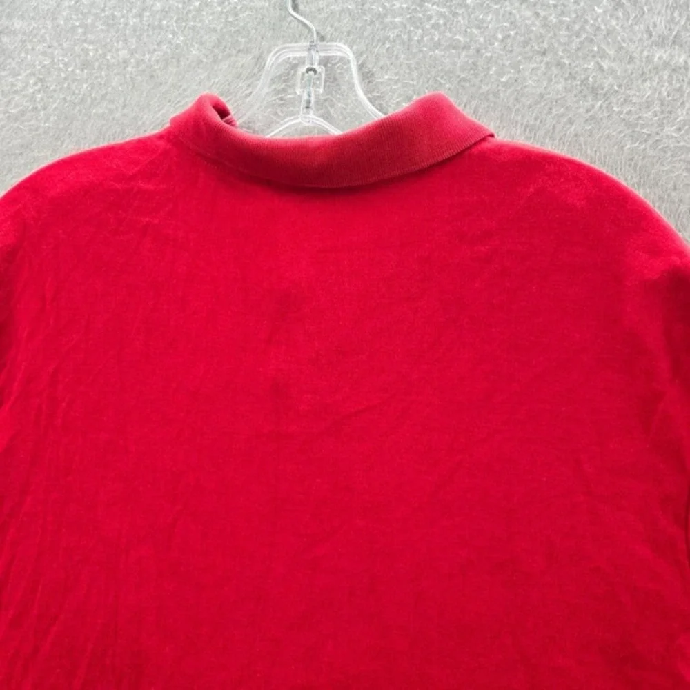 Polo Ralph Lauren Men‎ Polo Shirt XL Red Logo Split Side Hem Pony Short Sleeve